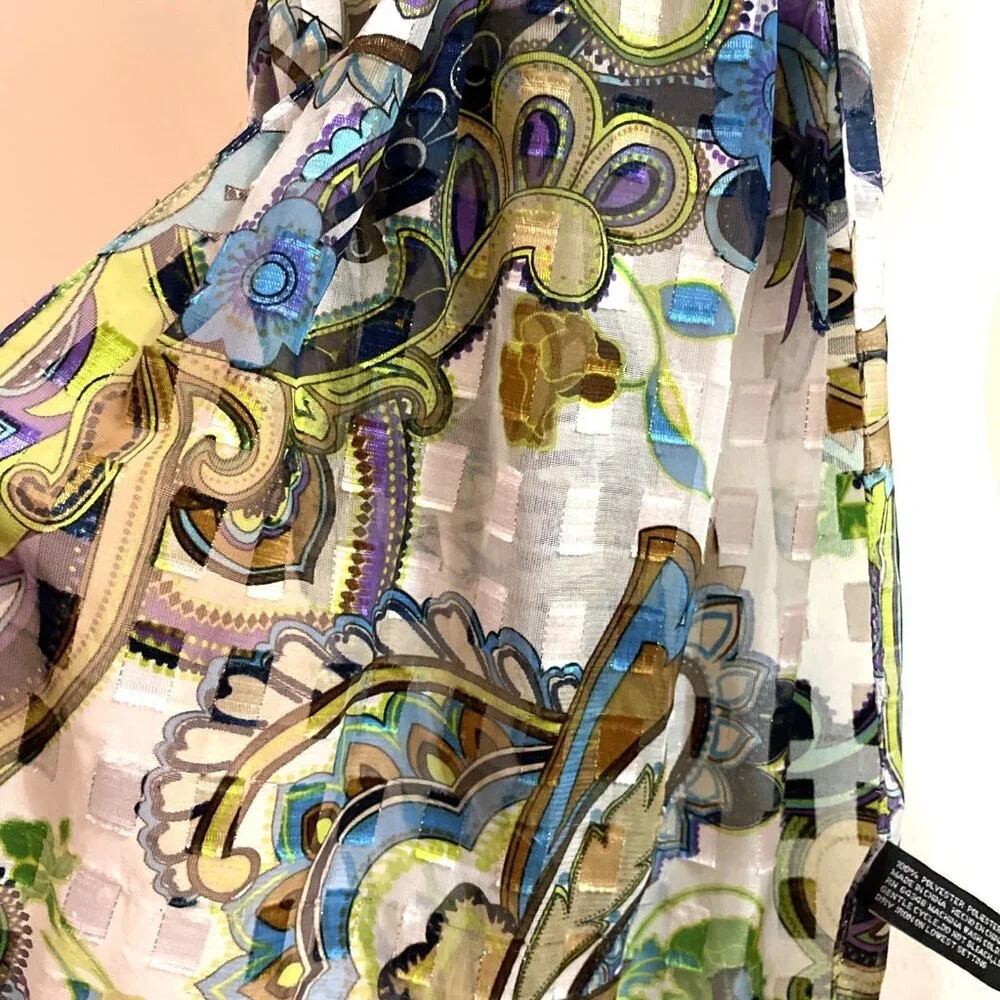 Women's Sheer Paisley Scarf 13X60